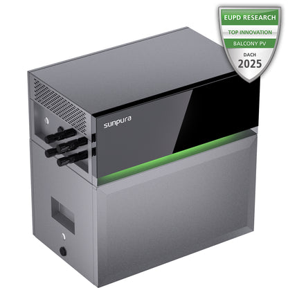 Sunpura S2400 Balkonkraftwerk mit Speicher Plug & Play Stromspeicher 2,4 kWh